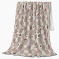 thumbnail image 2 of Checkered Grey Cherries Bows Flowers Rustic Festive, Festive Halloween Scene, Warm Flannel Blanket for Living Room and Reading Nook, Art Lovers Halloween Gift, Festive Home Decor, 2 of 9