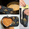 thumbnail image 5 of Yayeee Oven Mitts and Pot Holder Set of 2 Heat Resistant Kitchen Gloves Baking Hot Pad, Navy Blue Art Pattern, 5 of 5