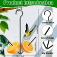 thumbnail image 3 of Oriole Feeder for Outdoors Hanging Fruit Bird Feeder with Hook Black Metal Fruit Holder Wild Bird Feeder Balcony Bird Feeder 10" Black Hanging Fruit Bird Feeder for Outdoor Garden Yard, 3 of 8
