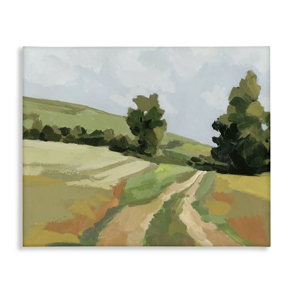 Stupell Industries Vast Country Path Landscape Painting Gallery Wrapped Canvas Art Print Wall Art, 20 x 16