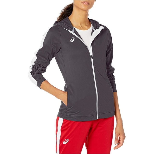 ASICS Womens Team Train FZ Hoody Jacket dkgraywhite 2XL