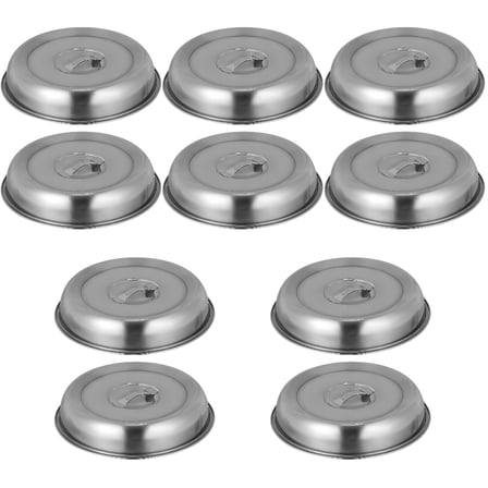 Masteelf 10 pcs Stainless Steel Cheese Melting Dome Covers 20CM Round Basting Steam Covers for Flat Grill Outdoor Kitchen Cooking