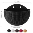thumbnail image 2 of 1 Pack Semicircle Wall Planter Black Imitation Rattan Flower Baskets Plastic Plant Pot Hanging Houseplant Container Drainage Design for Outdoor Garden Balcony Porch Decor By Yahome, 2 of 7