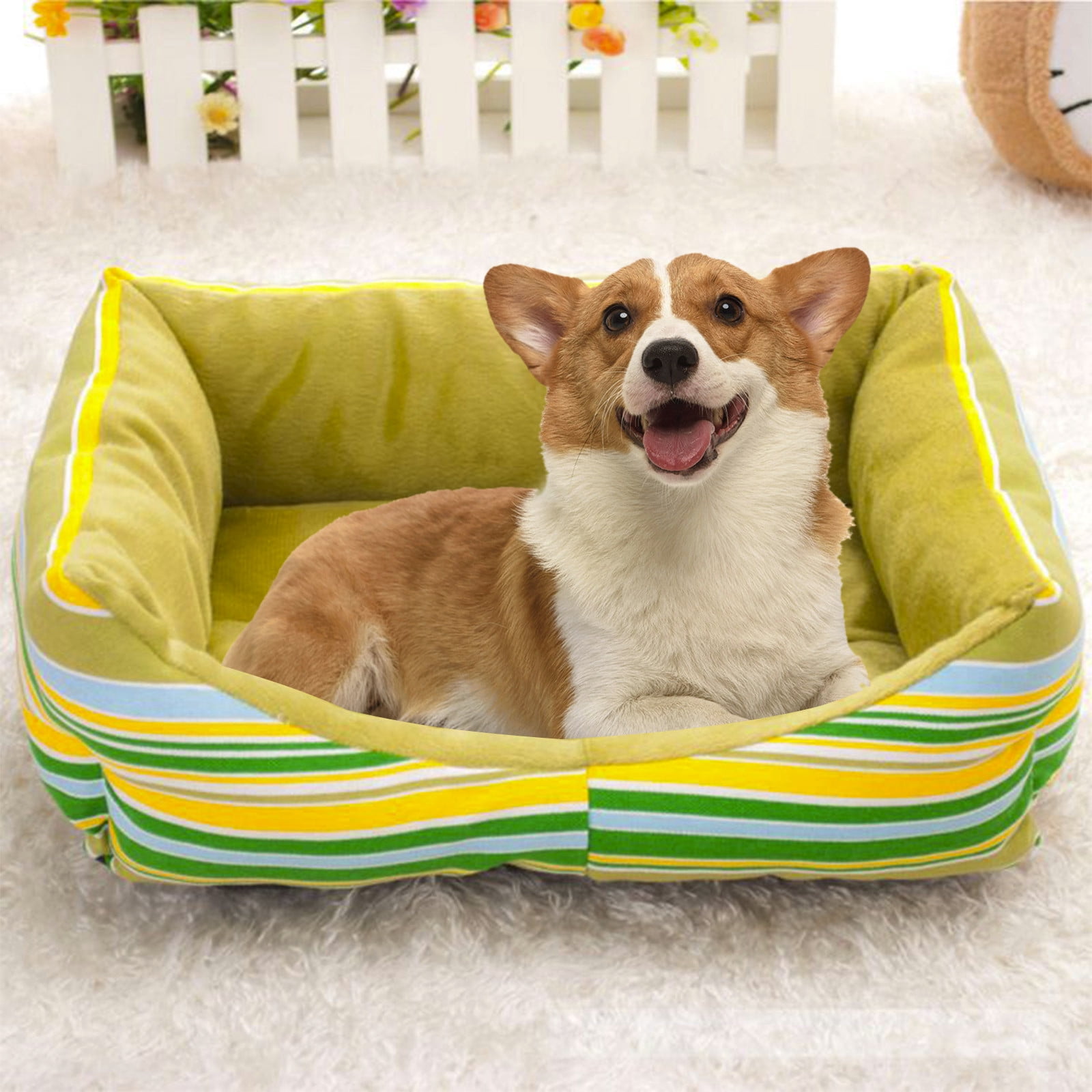 Zhourta Christmas Pet Bed Cat House Dog Bed 18x13x5 Inch Festive Holiday Themed Cozy Shelter for Indoor Pets