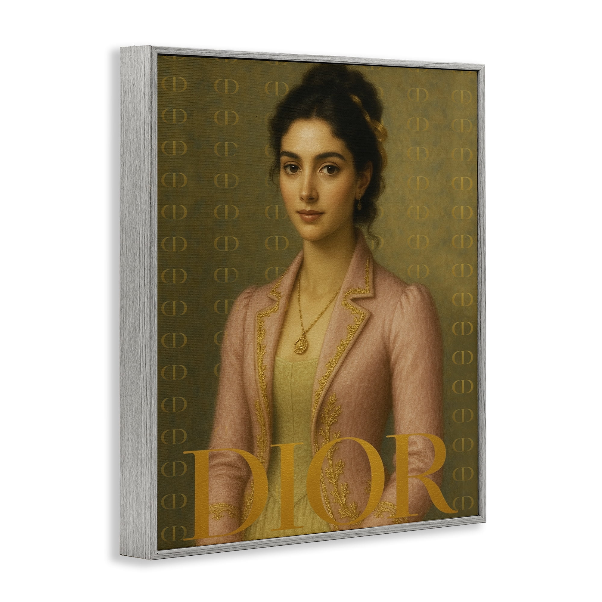 Stupell Industries Iconic Gentlewoman Fashion Gray Framed Giclee Art, design by Grotto Studios