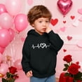 thumbnail image 7 of yoeyez Boys Girls Heart Print Hoodies Toddle Kids Valentine's Day Sweatshirts Hooded Long Sleeve Pullover Tops Casual Holiday Outfit Black,3 Years, 7 of 7