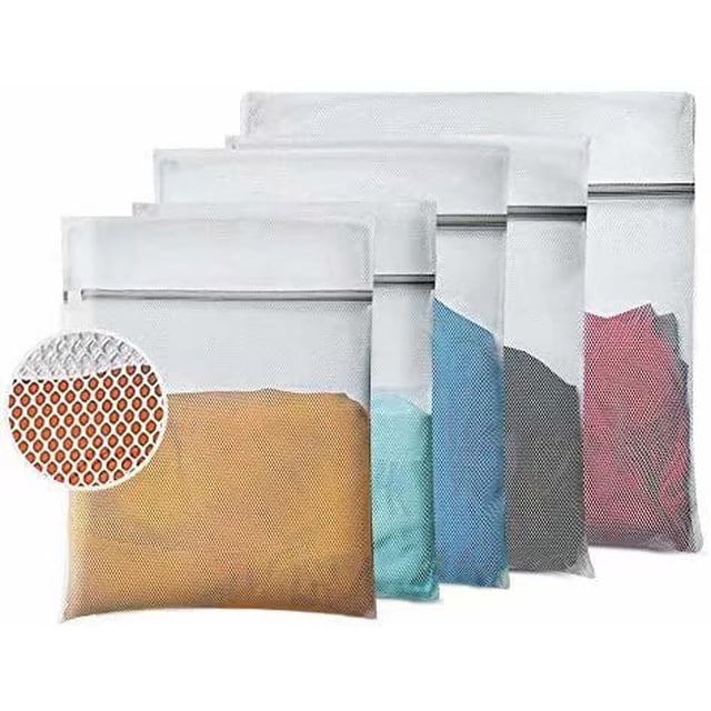 Cribun Set of 2 Honeycomb Mesh Laundry Bag for Blouse,Hosiery,Stocking,Underwear, Lingerie with Zipper Lock,Premium Laundry Bags for Travel Storage Organization