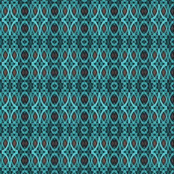 Ahgly Company Machine Washable Indoor Square Transitional Dark Turquoise Green Area Rugs, 4' Square