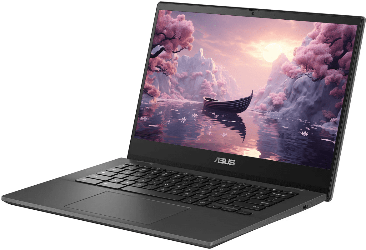 ASUS Chromebook Laptop, 14” Business Laptop, 8-core MediaTek Kompanio 520, 4GB RAM 576GB Storage (64GB eMMC+512GB SD Card), Long Battery Life, Chrome OS, SD Card Reader, NLY Earphones, Gravity Gray