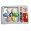 Bseka 6PCS Simulation Colorful Foam Easter-Eggs DIY Bright Eggs Crafts Creative Hand-painted Graffiti Toy Set