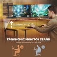 thumbnail image 4 of 61" Reversible L-Shaped Gaming Desk with LED Lights & Power Outlets, Rustic Brown Computer Desk with 4 Drawers, Adjustable Monitor Stand & Shelves for Home Office or Bedroom, 4 of 7