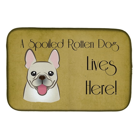 French Bulldog Spoiled Dog Lives Here Dish Drying Mat