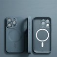 thumbnail image 3 of Fundas magnéticas MagSafe de lujo con película de lente para iPhone 15, 14, 13, 12, 11 Pro Max Plus, funda mate, accesorios de cubierta a prueba de golpes, 3 of 5