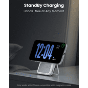 SHARGE ICEMAG 2 Magsafe Power Bank, 15W Qi2 Magnetic Portable Charger with Active Cooling 10000mAh Battery Pack with Foldable Stand Transparent