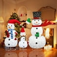 thumbnail image 5 of AWQM 3 Piece Lighted Snowman Christmas Decorations, Twinkle Light up Glowing Christmas Snowman Family with White String Lights, Indoor Outdoor Xmas Holiday Decor for Party, Yard, Garden, Porch, Lawn, 5 of 9