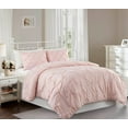 thumbnail image 2 of Chezmoi Collection Berlin Blush Pinch Pleat Full Comforter Set, 3-Piece, Soft Pintuck, Lightweight All Season Microfiber Bedding, 2 of 9