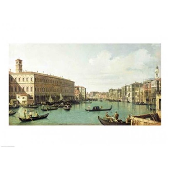 Posterazzi BALXIR210324 The Grand Canal From The Rialto Bridge Poster Print by Giovanni Antonio Canaletto - 24 x 18 in.