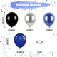 thumbnail image 2 of Globos de fiesta Paready de látex azul, negro y plateado, 60 unidades, 30 cm, 2 of 7