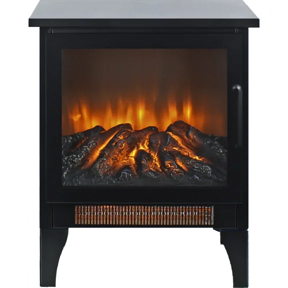 AHCEDARS Electric Fireplace Stove 17in, 1400W, 3-Sided Flame, Freestanding for Living Room