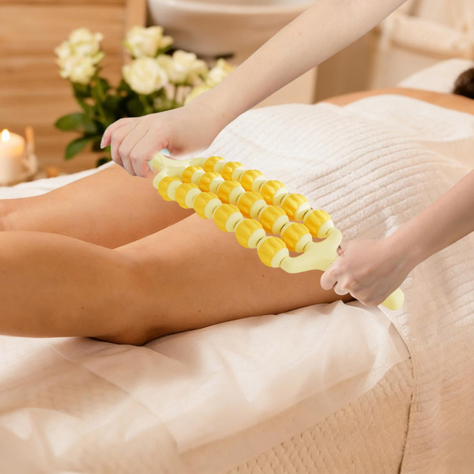 Baoblaze Massage Roller Rod Sensory Integration Training Device Deep Tissue Calf Rolling Yellow 3 Row