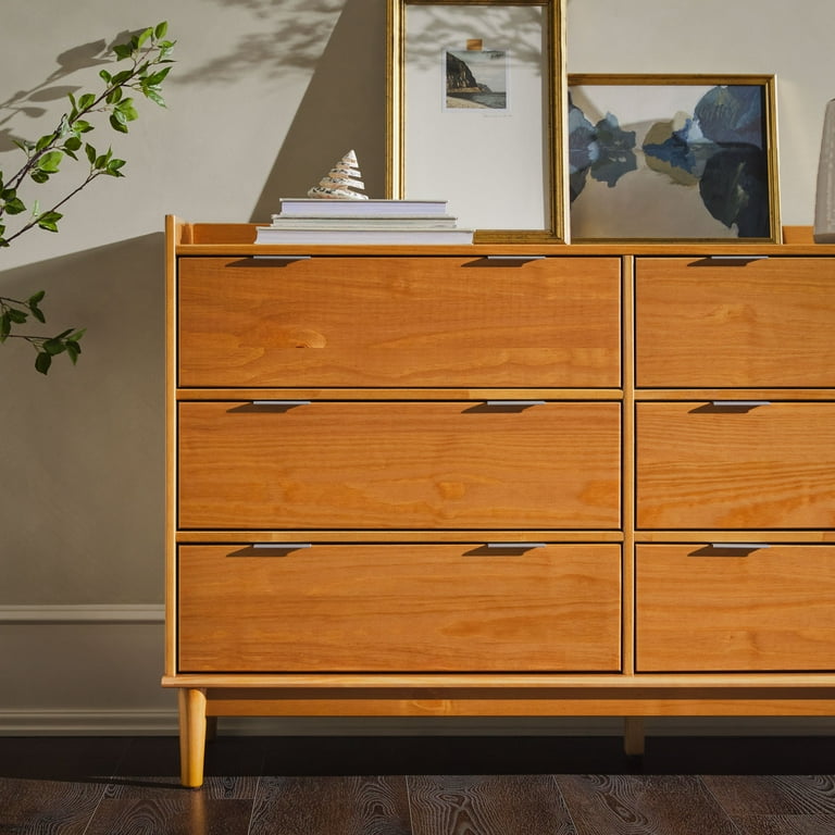 solid wood dresser modern Elara Solid Wood Dresser with 6 Drawers