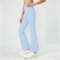 thumbnail image 6 of Hurxie Bootcut Leggings for Girls High Waist Soft Stretch Women Yoga Pants Teen Dance Running Light Blue,5-6Years, 6 of 7