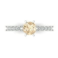 thumbnail image 2 of 1.05ct round cut brown natural morganite 18k white gold Bridal Wedding Engagement Promise Anniversary Ring for Women size 10.5, 2 of 7
