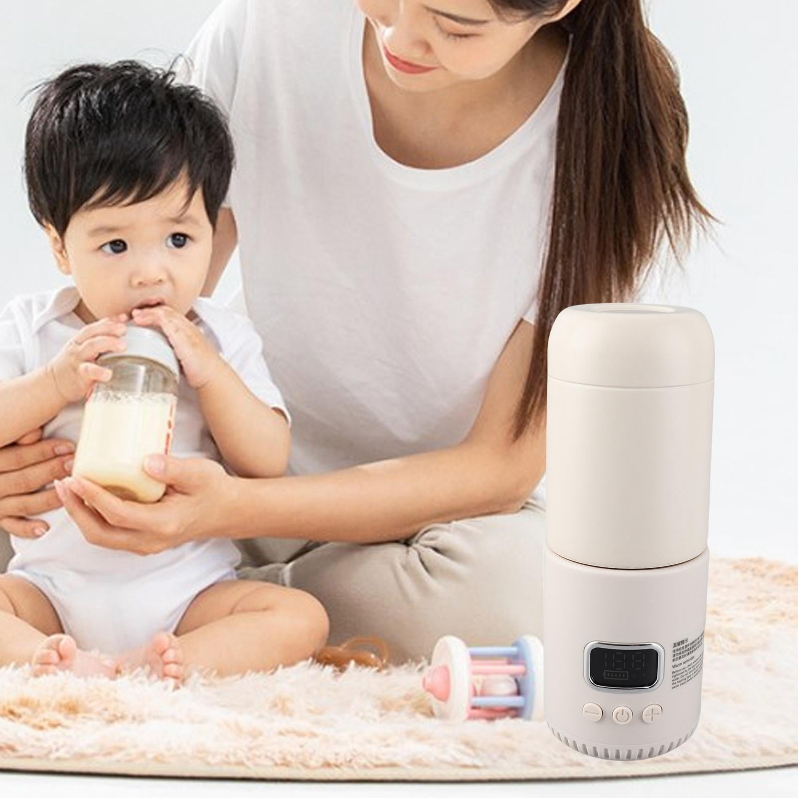 Yajisi Portable Electric Travel Kettle 400ml / 13.5 oz Cordless Heating Water Bottle with 10000mAh Battery Constant Temperature Control for Baby Milk Preparation and Outdoor Travel