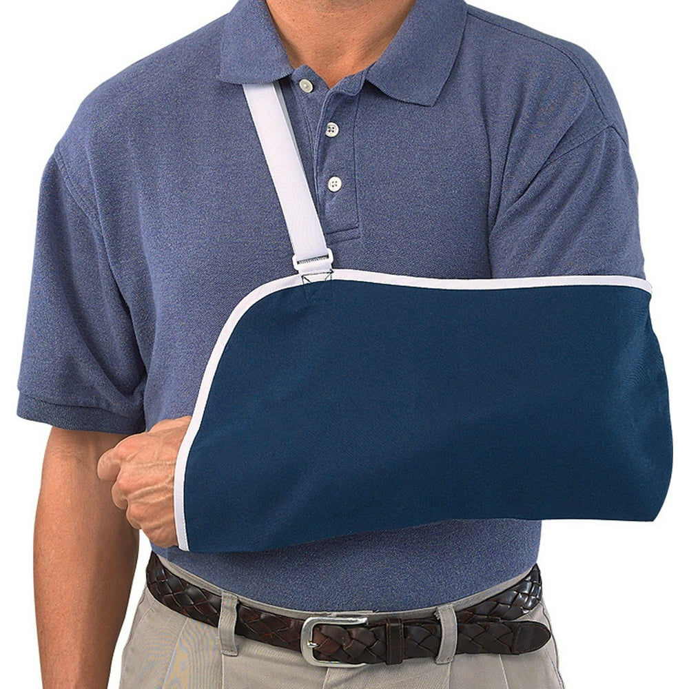 Mueller Adjustable Arm Support Injury Recovery Pain Relief Sling, Blue