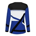 thumbnail image 5 of HLKJKLS Long Sleeve Shirts For Women Striped Printed V Neck 3/4 Sleeve Tee Casual Polyester Spandex Daily Work Vacation Top Blue S-Xxl, 5 of 5