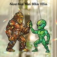thumbnail image 2 of Lotusprinthandmade Funny Bigfoot and UFO Custom Shape Broken Glass Hologram Ornament 10in – Funny Bigfoot and UFO Hologram Ornament, 2 of 4