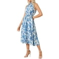 thumbnail image 4 of INSPIRE CHIC Boho Summer Dress for Women's Halter Neck Sleeveless Casual Floral Print Sundress Midi Dresses XS Blue, 4 of 6