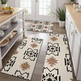 thumbnail image 2 of Boho Brown and Black Ethnic Pattern Kitchen Rugs Sets Of 3,Kitchen Runner Rugs Non Skid Washable,Decorative Kitchen Floor Mats for Kitchen,Sink,Laundry,17"x30"+ 17"x47" + 17"x59", 2 of 6