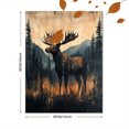 thumbnail image 3 of Qisvanset Framed Canvas Wall Art, 12x16 Inch Panoramic Moose Woodland Animal Hanging Art, 3 of 5