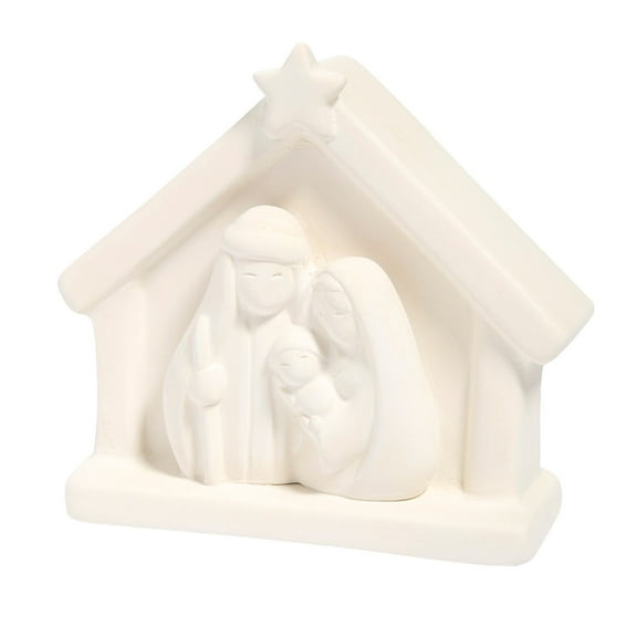 Fun Express DIY Ceramic Nativity Stables - 6 Pieces