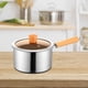 thumbnail image 4 of Olla de cobre para leche, cacerola de acero inoxidable 304 de 2,5 L con Mango antideslizante, cacerola para leche para cocina doméstica, inducción de olla con tapa de vidrio, 4 of 9