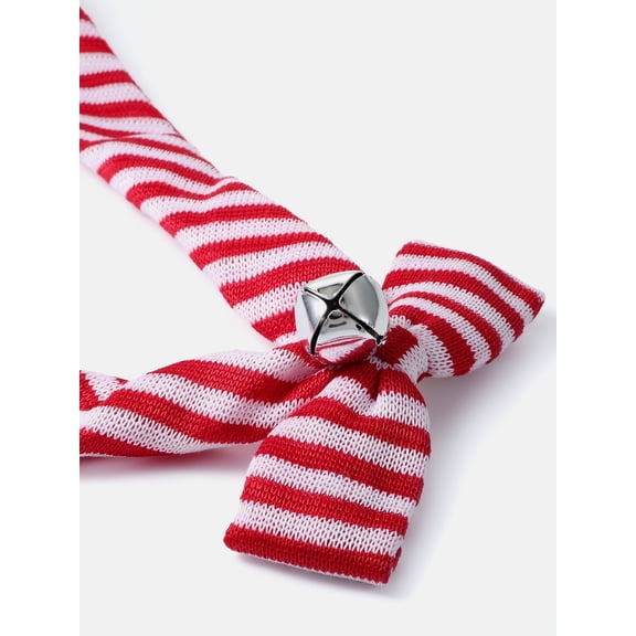 Way to Celebrate Holiday Women's Candy Cane Striped Hair Bow, Red/White, 1 Piece, Barrette Hair Clip
