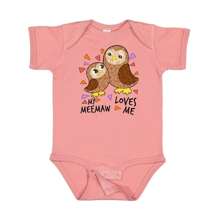 

Inktastic My Meemaw Loves Me- Cute Owl Family Gift Baby Boy or Baby Girl Bodysuit