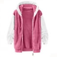 thumbnail image 3 of Abcomgle Girls Fleece Jacket Size 10-12 Colorblock Zip Sherpa Coat for Girls Warm Hooded Teddy Sweatshirt for Girls Winter Fleece Fuzzy Sweater for Girls with Pockets, 3 of 3