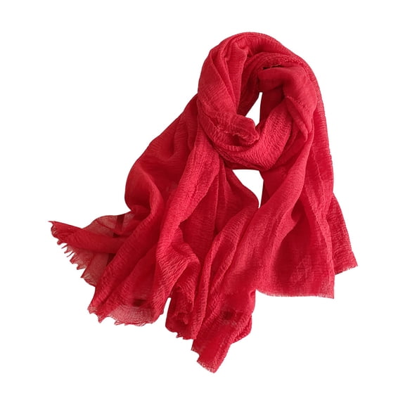 Gkeoshab Scarf for Women Women’s Lightweight Sheer gauze Scarf Solid Color Cotton & Linen Fabric Decorative Scarf