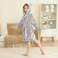 thumbnail image 4 of FORMRS Niños Bathrobe Unisex Hooded Robe Soft Plush Pajamas Sleepwear, Size 2-3T, Red Art Pattern, 4 of 7