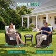 thumbnail image 3 of Sunmthink 6-Piece Patio Furniture Set, High Back Swivel Rocker Chairs with Thick Cushions, Wicker Rattan Outdoor Sectional Sofa with Ottoman, Beige, 3 of 7
