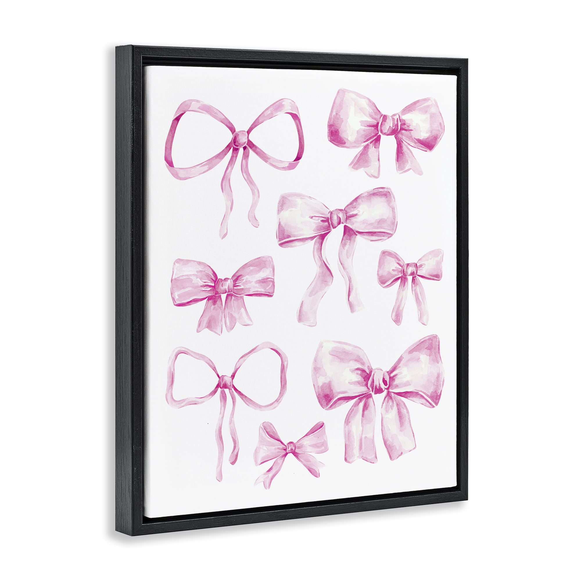 Stupell Industries Coquette Bow Collection Black Framed Floater Canvas Wall Art, design by Bethany Sandoval