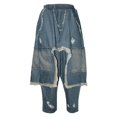 thumbnail image 4 of WILLBEST Jeans Mujer Pantalones Vaqueros Desgastados y Rotos para Mujer, de Cintura Alta, Holgados, de Mezclilla Lavada, Informales, Cómodos, para Uso Diario. Extra Grande, 4 of 6