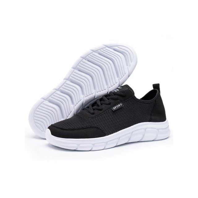 Oucaili Zapatillas extra anchas para hombre para caminar correr antideslizantes con cordones deportivas informales deportivas