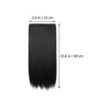 thumbnail image 2 of Miangastore Clip In Hair Extension Black High Temperature Silk 1Pcs 23.6In, 2 of 8