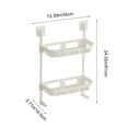 thumbnail image 3 of Merryso Two-Tier Plastic Bathroom Storage Rack, Wall Mounted Kitchen Organizer with Hooks, Easy to Install, Space-Saving Multifunctional Shelf for Toiletries, 3 of 6