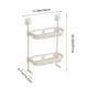 thumbnail image 3 of Bathroom Storage Rack | Multifunctional Sink Organizer | Wall Mounted Plastic Shelf | Dual Tier Design with Hooks | White Black | Space-Saving | 61x34x14.5cm | Easy Install | 1 Piece, 3 of 6