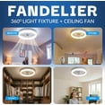 thumbnail image 3 of CannonX 14” Low Profile Ceiling Fans with Lights and Remote, Modern Fandelier Ceiling Fan with Light, 6 Speeds, 3 Lighting Modes 3500K-5500K, Flush Mount for Bedroom, LED 2200 Lumens, ETL Certified, 3 of 10