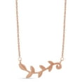thumbnail image 5 of AFFY Olive Leaf Vine Petite Dainty Pendant Necklace 14k Rose Gold Over 925 Womens, 5 of 7